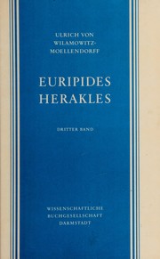 Front cover of Euripides by Ulrich von Wilamowitz-Moellendorff