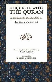 Front cover of Etiquette with the Quran by Imam Abu Zakariyya