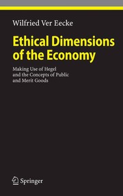 Front cover of Ethical dimensions of the economy by Wilfried Ver Eecke