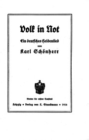 Cover of Volk in Not by Karl Schönherr