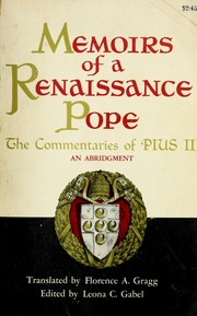 Cover of Commentarii rerum memorabilium by Pius II Pope