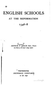 Cover of English schools at the Reformation, 1546-8 by Leach, Arthur Francis