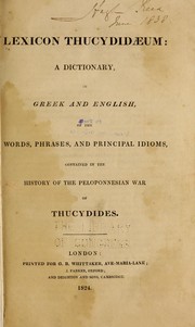 Front cover of Lexicon Thucydidæum by Unknown