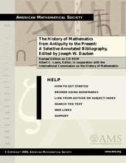 Front cover of History of Mathematics from Antiquity to the Present by Joseph W. Dauben