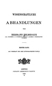 Front cover of Wissenschaftliche Abhandlungen by Hermann von Helmholtz