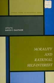 Cover of Morality and rational self-interest by David P. Gauthier