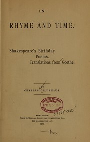 Front cover of In rhyme and time by Charles Gildehaus
