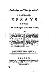 Front cover of Orthodoxy and charity united by Isaac Watts