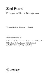 Front cover of Zintl Phases by Thomas F. Fässler