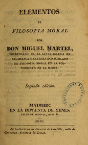 Cover of Elementos de filosofia moral by Miguel Martel