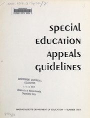 Front cover of Special education appeals guidelines by Massachusetts. Bureau of Special Education Appeals
