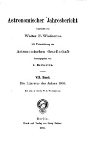 Front cover of Astronomischer Jahresbericht by Astronomische Gesellschaft (Germany)