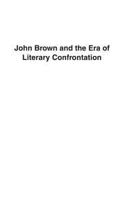 Front cover of John Brown and the era of literary confrontation by Michael Stoneham