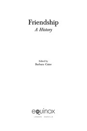 Cover of Friendship by Barbara Caine