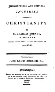 Front cover of Recherches philosophiques sur les preuves du christianisme by Charles Bonnet
