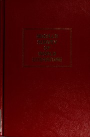 Front cover of Magill's Survey of World Literature by Frank N. Magill