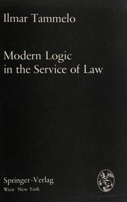 Cover of Modern logic in the service of law by Ilmar Tammelo