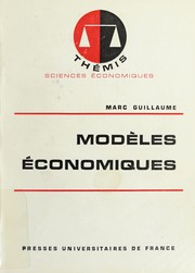 Front cover of Modèles économiques by Marc Guillaume