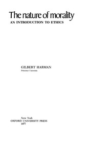 Front cover of Nature of morality by Gilbert Harman