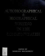 Front cover of Autobiographical and biographical writing in thecommonwealth by European Association of Commonwealth Literature and Language Studies (1984 Sitges)