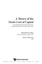 Cover of A theory of the firm's cost of capital by Ramesh K. S. Rao