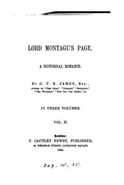 Front cover of Lord Montagu's page by G. P. R. James