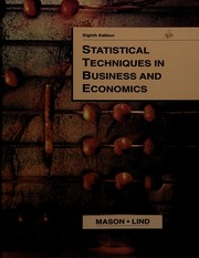 Cover of Statistical techniques in business and economics by Robert Deward Mason