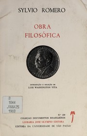 Front cover of Obra filosófica by Sílvio Romero