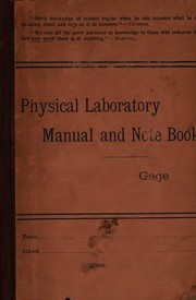 Front cover of Physical laboratory manual and note book by Alfred P. Gage