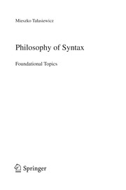 Front cover of Philosophy of syntax by Mieszko Talasiewicz