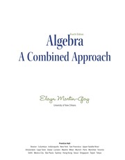 Cover of Algebra by K. Elayn Martin-Gay