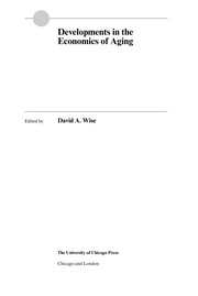 Front cover of Developments in the economics of aging by David A. Wise