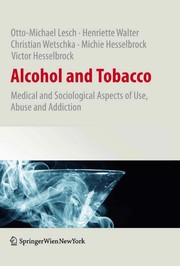 Front cover of Alcohol and Tobacco by Otto-Michael Lesch