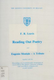 Front cover of Reading out poetry and Eugenio Montale by F. R. Leavis