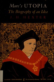Cover of More's Utopia: the biography of an idea by J. H. Hexter