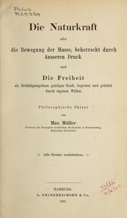Front cover of Die Naturkraft oder die Bewegung der Masse, beherrscht durch äusseren Druck by Max Möller