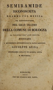 Cover of Semiramide riconosciuta by Giacomo Meyerbeer