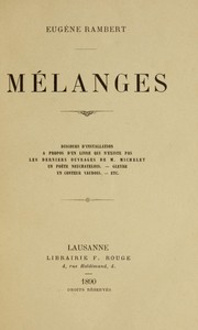 Cover of Me langes by Eugène Rambert
