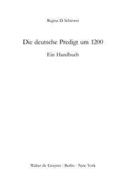 Front cover of Die deutsche Predigt um 1200 by Regina D. Schiewer