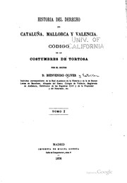 Front cover of Historia del derecho en Cataluña, Mallorca y Valencia by Bienvenido Oliver y Esteller