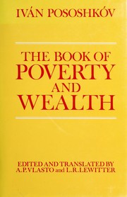 Front cover of Book of Poverty and Wealth by Ivan Pososhkov