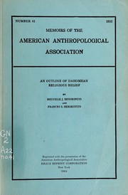 Cover of An outline of Dahomean religious belief by Melville J. Herskovitz