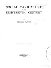 Cover of Social caricature in the eighteenth century by George Paston