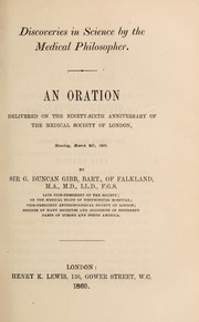 Front cover of Discoveries in science by the medical philosopher by Gibb, G. Duncan Sir
