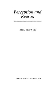 Cover of Perception and reason by Bill Brewer