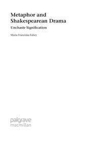 Front cover of Metaphor and Shakespearean drama by Maria F. Fahey