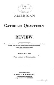 Cover of The American Catholic quarterly review by James Andrew Corcoran