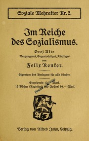 Front cover of Im Reiche des Sozialismus by Felix Renker