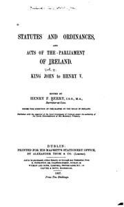 Front cover of Statute rolls of the Parliament of Ireland .. by Ireland.