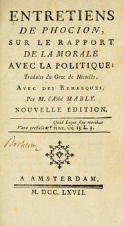 Front cover of Entretiens de Phocion by Gabriel Bonnot de Mably